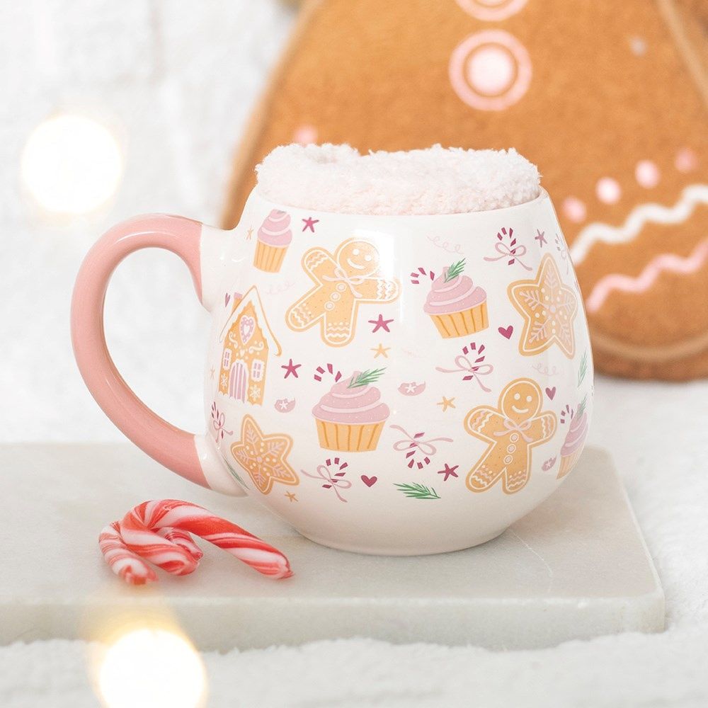 Something Different - Sugarplum Bakery Print Mug & Socks Set - Multicolours
